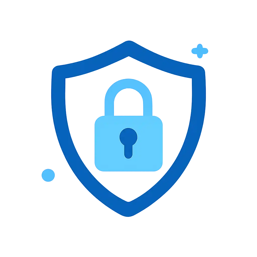 Security shield icon with lock: 6 Club Win safety visualization